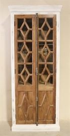 Paint & wood finish 2 door cabinet
