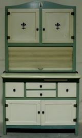 Sweet vintage painted Hoosier cabinet