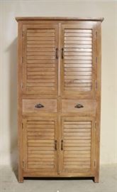 Louvered door linen cabinet Iron Butterfly