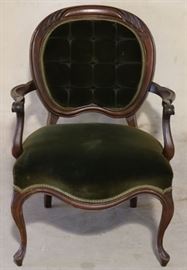 Victorian walnut parlor chair
