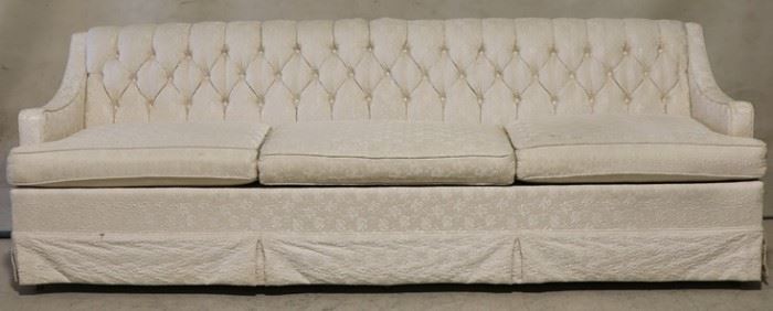 Brocade upholstered vintage sofa