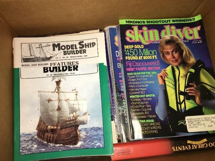 Stacks of various magazines
