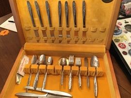 Retro silverware in case