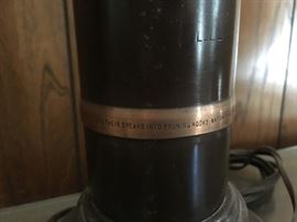 Closeup - Military shell lamp