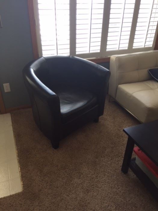 Modern, comfortable and sleek, leather chair.