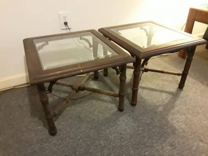 Glass top end tables