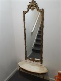 Mirror with marble stand