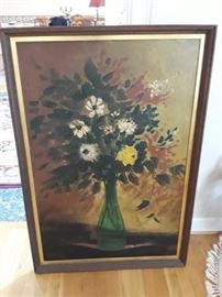 Painting of flowers and vase