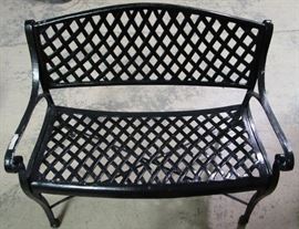 Iron garden bench