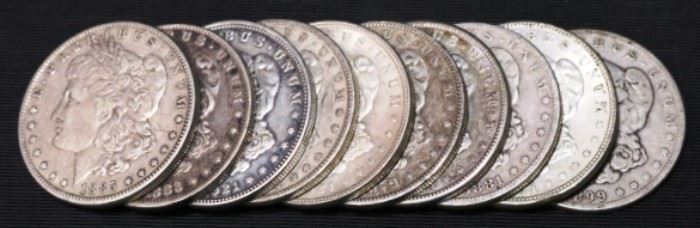 30 Morgan silver dollar coins