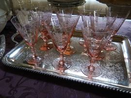 BEAUTIFUL STEMWARE AND SILVER PLATERS