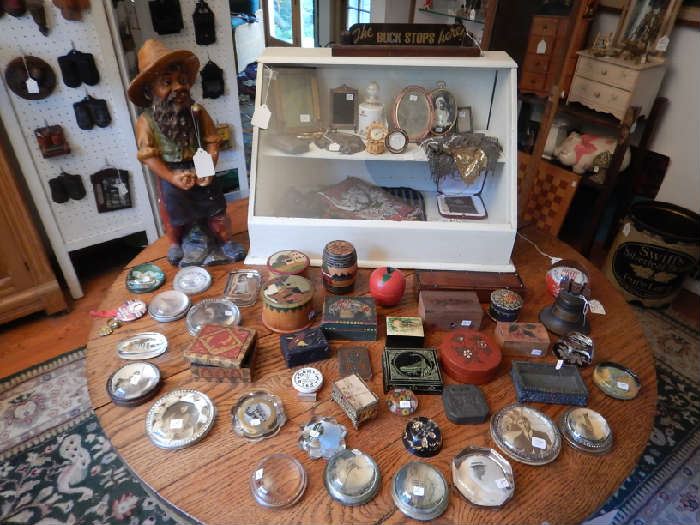 PAPER WEIGHTS AND ANTIQUE BOXES