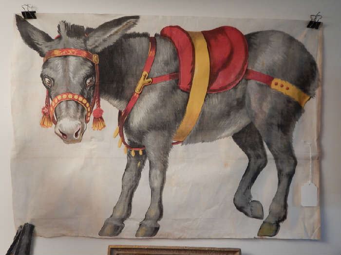 ANTIQUE PIN THE TAIL ON THE DONKEY