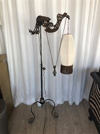 Vintage Gear & Iron Pulley Floor Lamp Dimensions 24ʺW × 21ʺD × 64ʺL