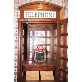 Telephone Booth Wine Rack + Storage Cabinet Dimensions 30ʺW × 18ʺD × 84ʺH