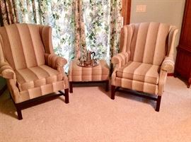A pair of matching Chairs and 1 Ottoman