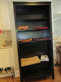 Bookcase and linens