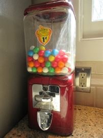Vintage penny gum ball machine