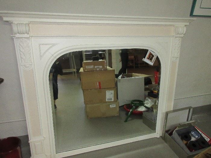 Mirrored fireplace surround