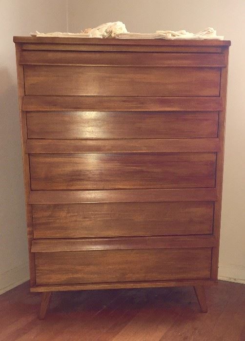 Early Baumritter Mid Century Modern 5 drawer dresser