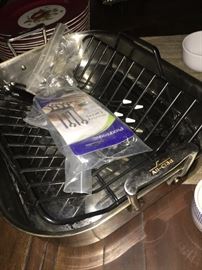 All Clad roasting pan with extras