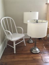 painted childs chair pair of adjustable height lamps