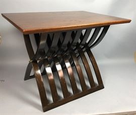 Lot 7 HARVEY PROBBER Walnut Stylish Modern Side Table. 