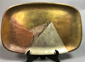 Lot 11 LOS CASTILLO Mixed Metal Modern Mexican Charger. 