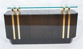 Lot 14 Highly Lacquered Brass Trim 3 Door Designer Crede