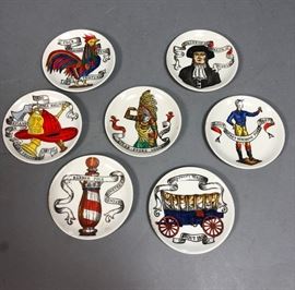 Lot 23 7 FORNASETTI Style Graphic Image Coasters. Includ