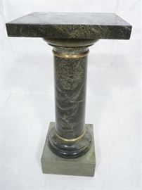 Lot 35 Lg Impressive Green Marble Display Pedestal. Figu
