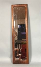 Lot 37 DESIGNS in WOOD Modern Walnut Wood Frame Mirror. 