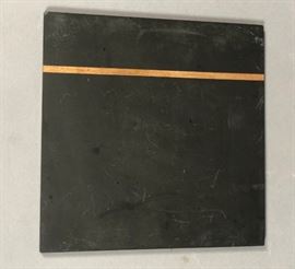 Lot 42 PAUL EVANS Slate Walnut Cheese Board. Trivet. Ma