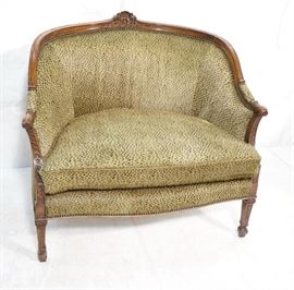 Lot 58 Carved Frame Real Fur Hide Love Seat. Fur upholst