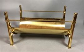 Lot 67 Regency Style Brass Fireplace Log Holder. Column 