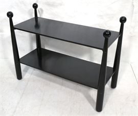 Lot 81 JEAN ROYERE Style Ebonized Console Hall Table. Bi