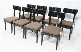 Lot 85 8 Black Lacquer Decorator Klismos Dining Chairs. 