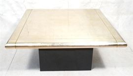 Lot 86 Large Square Gold Silver Leaf Extension Dining Ta