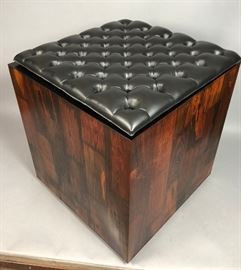 Lot 123 Rolling Rosewood Cube Side Table. 4 patchwork ven