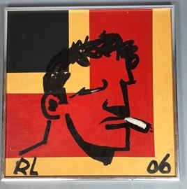 Lot 129 ROBERT LOUGHLIN Brute Oil Painting on textured 