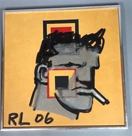 Lot 130 ROBERT LOUGHLIN Brute Oil Painting on textured 