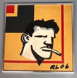 Lot 131 ROBERT LOUGHLIN Brute Oil Painting on textured 