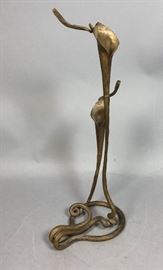 Lot 132 BRUBAKER Gilt Twisted Iron Hand Wrought Candle Ho