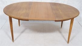 Lot 112 Danish Modern Teak Round Dining Table. Banded top