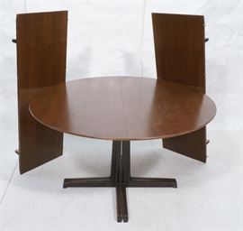 Lot 114 Round DUNBAR American Walnut Dining Table. Modern