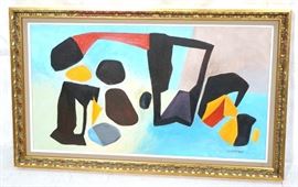 Lot 140 REMO FARRUGGIO Modernist Abstract Painting. Color