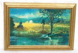 Lot 144 WILMER RICHTER Impressionist Landscape Painting. 