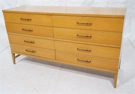Lot 156 Modern Blond Mahogany 8 Drawer Dresser Credenza. 