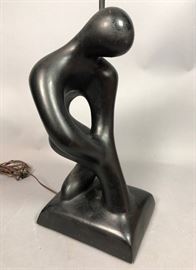 Lot 159 SCULPTURELINE Black Painted Figural Table Lamp. M