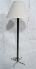 Lot 195 Black Leather Stainless Floor Lamp. 4 stainless f
